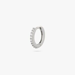 STUDS Mini Pavé Huggie - Silver/Clear, 8mm Inner Diameter, 11mm Outer Diameter